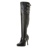 Leatherette 13 cm DIVA-3006X thigh high stretch overknee boots with wide calf