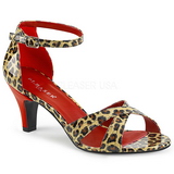 Leopard Kunstlæder 7,5 cm DIVINE-435 store størrelser sandaler dame