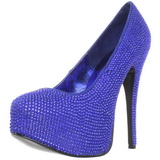 Light Blue Rhinestone 14,5 cm Burlesque TEEZE-06R Platform Pumps Women Shoes