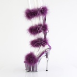 Lilla 18 cm ADORE-728F pole dance h�jh�lede sandaler med fjer