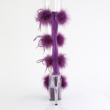 Lilla 18 cm ADORE-728F pole dance h�jh�lede sandaler med fjer