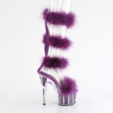 Lilla 18 cm ADORE-728F pole dance h�jh�lede sandaler med fjer