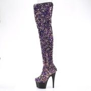 Lilla Pailletter 20 cm ADORE-3020 h�jh�lede overknee st�vler - pole dance st�vler