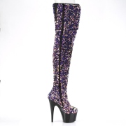 Lilla Pailletter 20 cm ADORE-3020 h�jh�lede overknee st�vler - pole dance st�vler