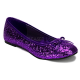 Lilla STAR-16G glitter ballerina sko med flade hæle