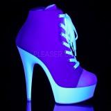 Lyserød Neon 15 cm DELIGHT-600SK-02 canvas sneakers med høje hæle