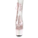 Lyser�d gennemsigtig 18 cm ADORE-1018C h�jh�lede ankelst�vler - pole danseskoene