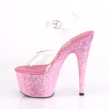 Lyser�d gennemsigtig 18 cm ADORE-708CF h�jh�lede sko - pole dance sko
