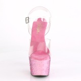 Lyser�d gennemsigtig 18 cm ADORE-708CF h�jh�lede sko - pole dance sko