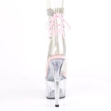 Lyser�d gennemsigtig 18 cm STARDUST-1018C-2RS h�jh�lede ankelst�vler - pole danseskoene