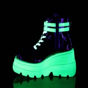 Neon 11,5 cm SHAKER-52 demonia alternativ kilehæl boots plateau hvide