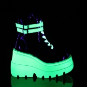 Neon 11,5 cm SHAKER-52 demonia alternativ kilehæl boots plateau hvide
