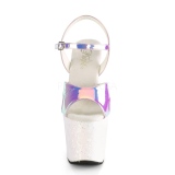 Opal 18 cm UNICORN-711LG glitter plateau high heels sko