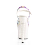 Opal 18 cm UNICORN-711LG glitter plateau high heels sko