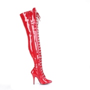 Patent 13 cm SEDUCE-3024 Red high heeled mens thigh high boots