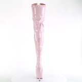 Patent 15 cm DELIGHT-3027 Rosa overknee boots with laces
