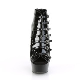 Patent 15 cm DELIGHT-600-11 open toe ankle booties