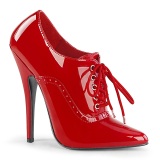 Patent 15 cm DOMINA-460 lace up oxford pumps red