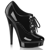 Patent 15 cm SULTRY-660 platform ankle booties high heels black