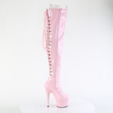 Patent 18 cm ADORE-3063 Rosa overknee boots with laces
