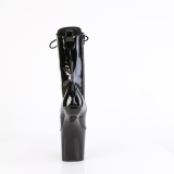 Patent 20 cm CRAZE-1040 Heelless platform pony ankle boots black