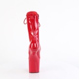 Patent 20 cm CRAZE-1040 Heelless platform pony ankle boots red