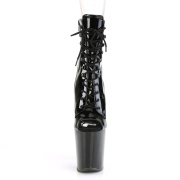 Patent 20 cm XTREME-1021 Black ankle boots high heels