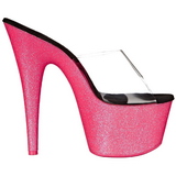 Pink 18 cm ADORE-701UVG neon plateau mules damer med hæl