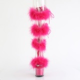 Pink 18 cm ADORE-728F pole dance h�jh�lede sandaler med fjer