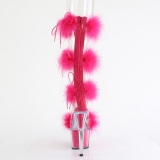 Pink 18 cm ADORE-728F pole dance h�jh�lede sandaler med fjer