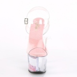 Pink 18 cm SKY-308WHG glitter plateau high heels sko