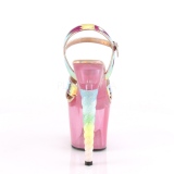 Pink 18 cm UNICORN-711T Akryl plateau high heels sko