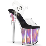 Pink 20 cm FLAMINGO-808HGI Hologram plateau high heels sko