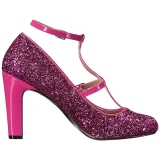 Pink Glitter 10 cm QUEEN-01 big size pumps shoes