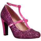 Pink Glitter 10 cm QUEEN-01 big size pumps shoes