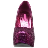 Pink Glitter 14,5 cm Burlesque TEEZE-06GW pumps brede f�dder til m�nd