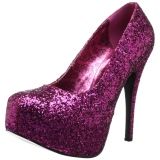 Pink Glitter 14,5 cm Burlesque TEEZE-06GW pumps brede f�dder til m�nd