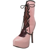 Pink Glitter 14,5 cm Burlesque TEEZE-31G Platform Pumps Sko
