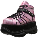 Pink Kunstl�der 7,5 cm NEPTUNE-100 Plateau Gothic Sko til M�nd