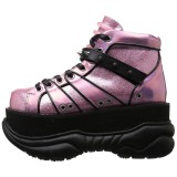 Pink Kunstl�der 7,5 cm NEPTUNE-100 Plateau Gothic Sko til M�nd