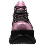 Pink Kunstl�der 7,5 cm NEPTUNE-100 Plateau Gothic Sko til M�nd