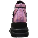 Pink Kunstl�der 7,5 cm NEPTUNE-100 Plateau Gothic Sko til M�nd
