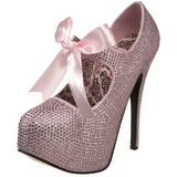 Pink Rhinestone 14,5 cm Burlesque TEEZE-04R Platform Pumps Women Shoes
