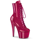 Pink glitter 18 cm kvinder højhælede boots plateau