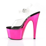 Pink krom plateau 18 cm Pleaser ADORE-708 h�jh�lede sandaletter til poledance