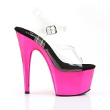 Pink krom plateau 18 cm Pleaser ADORE-708 h�jh�lede sandaletter til poledance