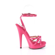Pink lak sandaler 15 cm SULTRY-638 plateau sandaler høje hæle