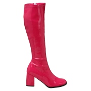 Pink lakstøvler 7,5 cm GOGO-300 Høje hæle damestøvler til mænd