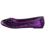 Purple STAR-16G glitter flat ballerinas womens shoes