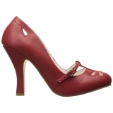 Red 10 cm SMITTEN-20 Pinup Pumps Shoes with Low Heels